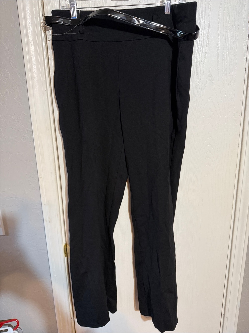 Kasper Black Straight-Leg Pull-On Pants